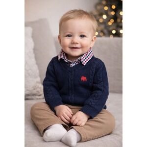 Jasper Conran Junior J Baby Boy Navy‎ Cable Knit Sweater 12–18 Months